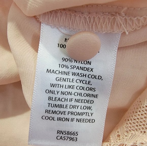 Open Edit Blush Pink Long Sleeve Satin Crop Top Ruched Buttons Victorian Size M - Picture 8 of 10